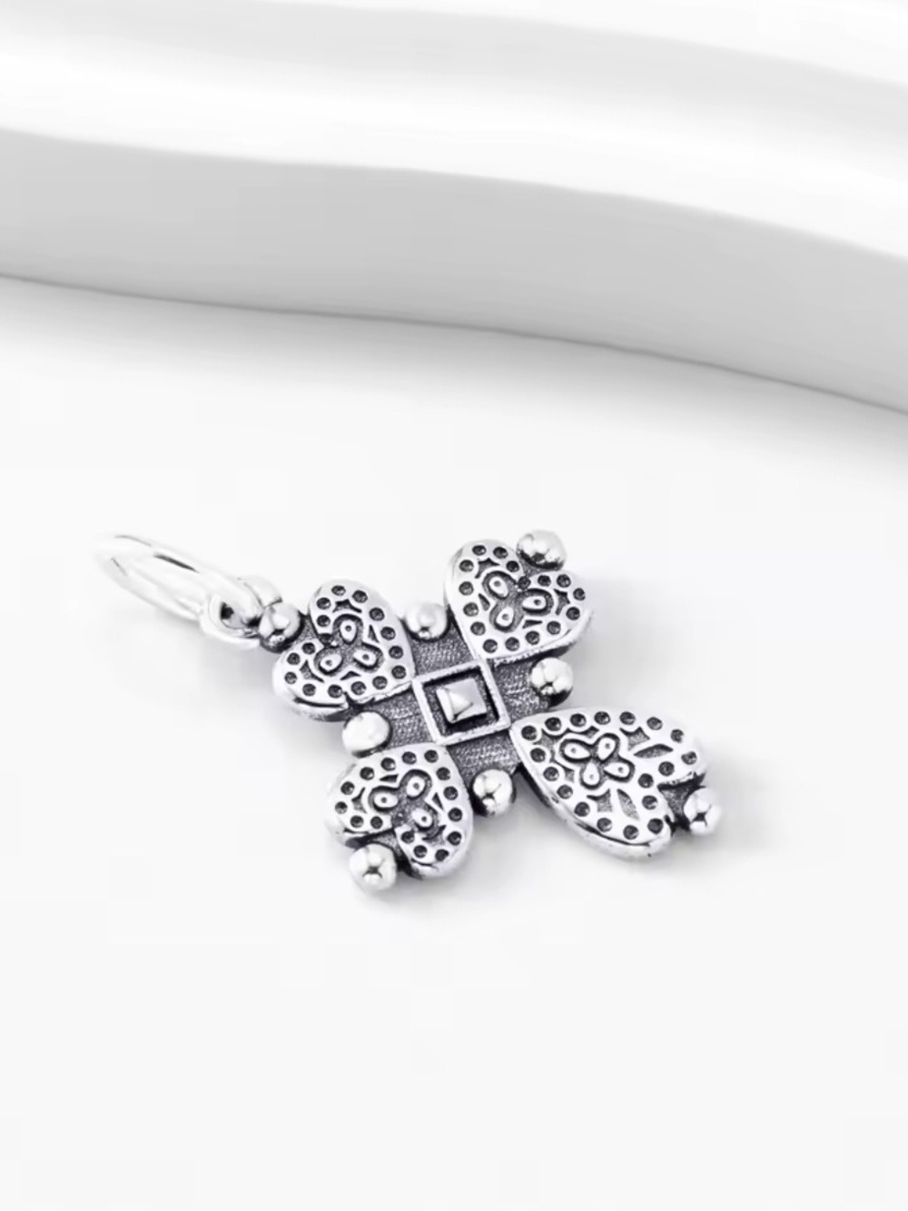 Sterling Silver Filigree Cross Pendant - Silver - Picture 3 of 5